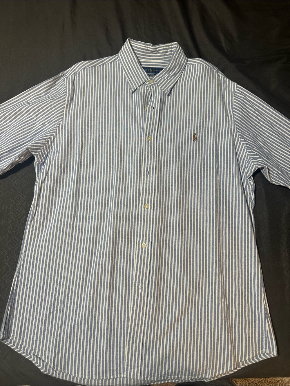 Polo by Ralph Lauren Blue and White Striped Button-Down Shirt